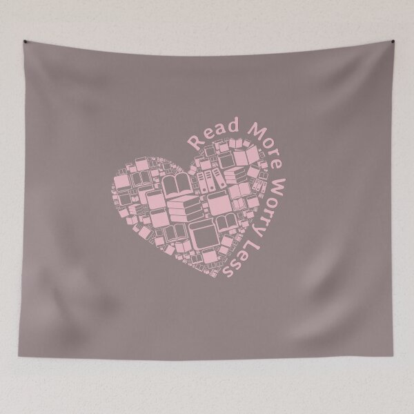 Item preview, Read More Worry Less - Books In Heart Shape designed and sold by Wiss2Arts.
