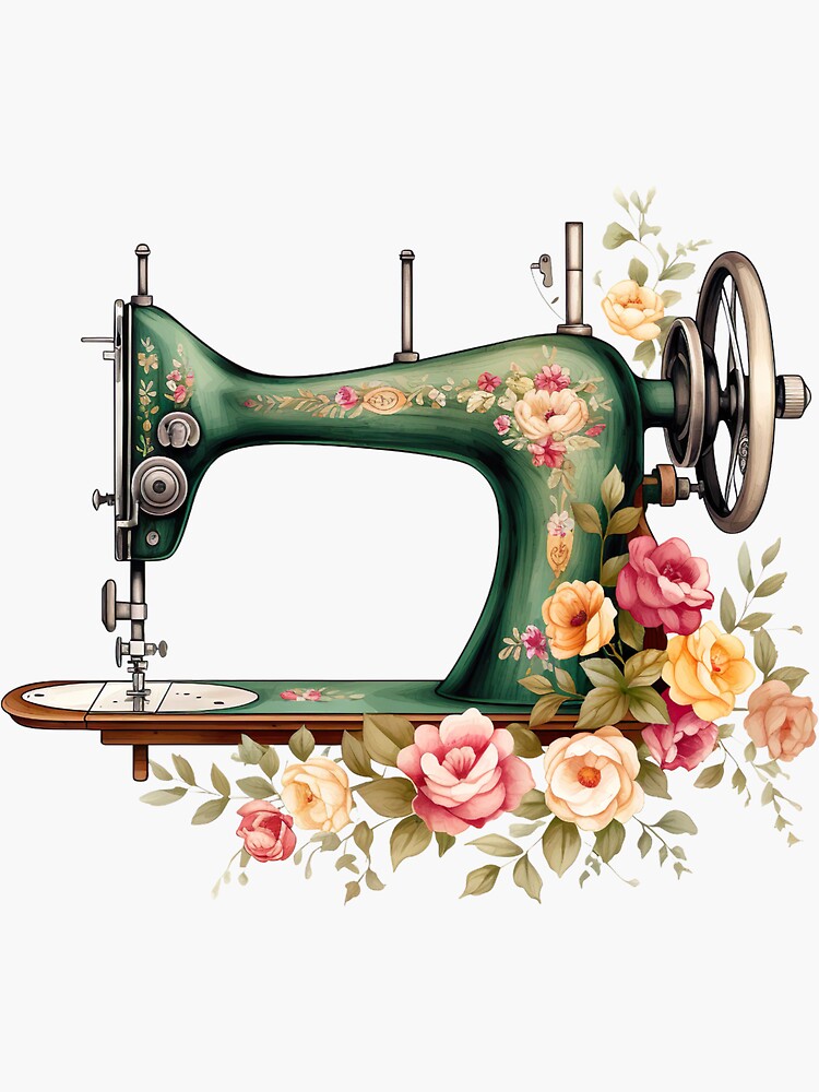 Vintage Sewing Machine Sticker by YumeeCraft