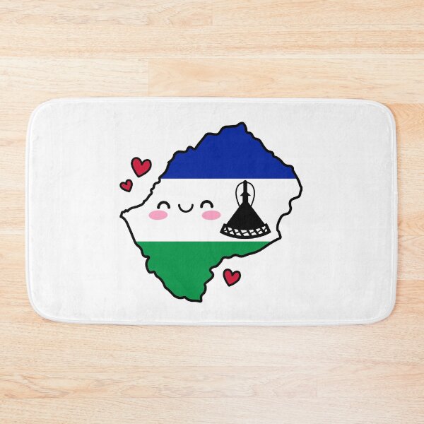 Item preview, Lesotho Flag Map Smile with Love designed and sold by pixelsparkzone.