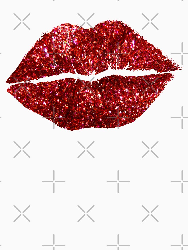 Red Glitter Lips T Shirt For Sale By Myheadisaprison Redbubble Lips T Shirts Kiss T