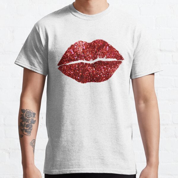 Red Glitter Lips Classic T-Shirt
