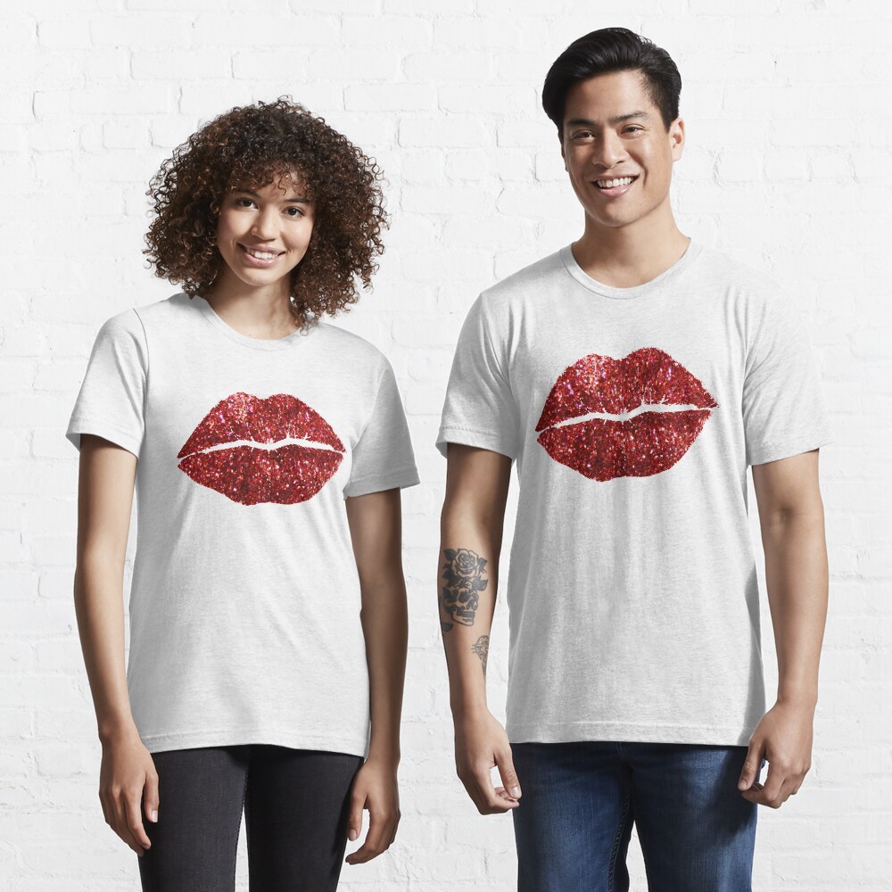 "Red Glitter Lips" Tshirt for Sale by myheadisaprison Redbubble
