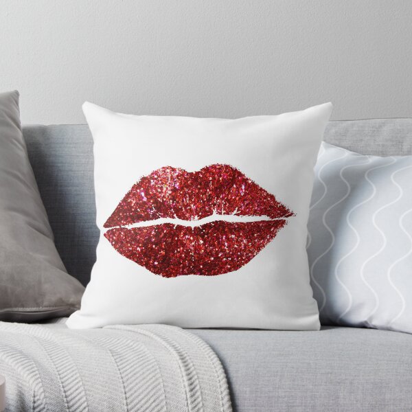 Lèvres scintillantes rouges Coussin