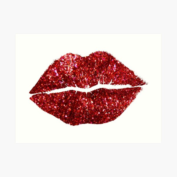 Red Glitter Lips" Art Print Sale myheadisaprison Redbubble