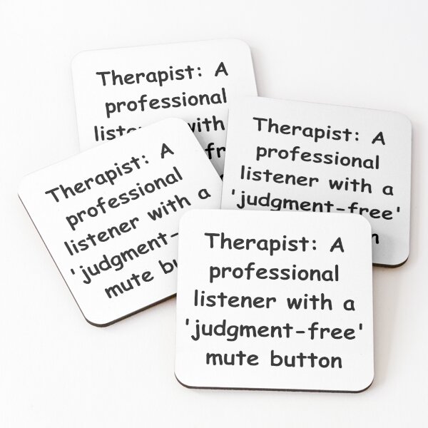 Item preview, Therapist: A professional listener with a 'judgment-free' mute button designed and sold by StickerguyYYY.