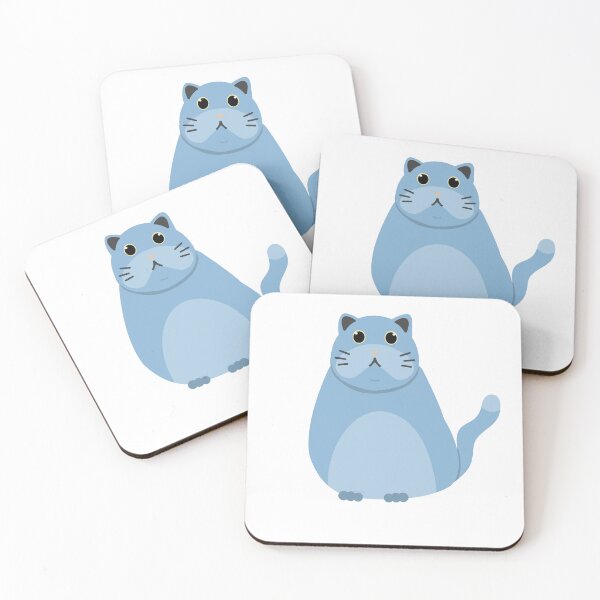 Item preview, Fat cat British shorthair blue cat cartoon designed and sold by laurachap.