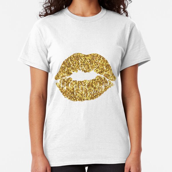 gold glitter lips Classic T-Shirt