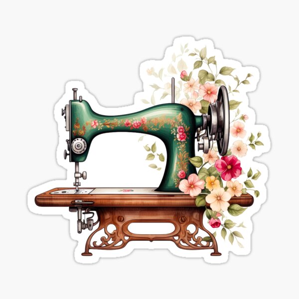 Vintage Sewing Machine Sticker by YumeeCraft