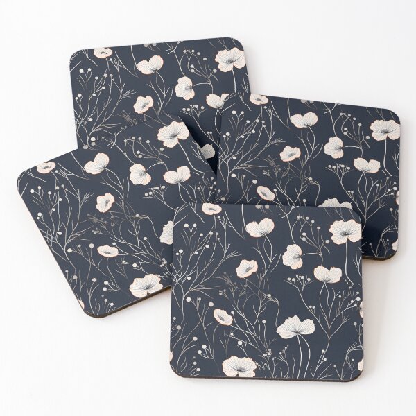 Item preview, Navy and White Pressed Floral designed and sold by peachculture.
