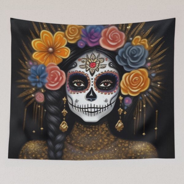 Item preview, Catrina with flowers  designed and sold by Roxburylane.