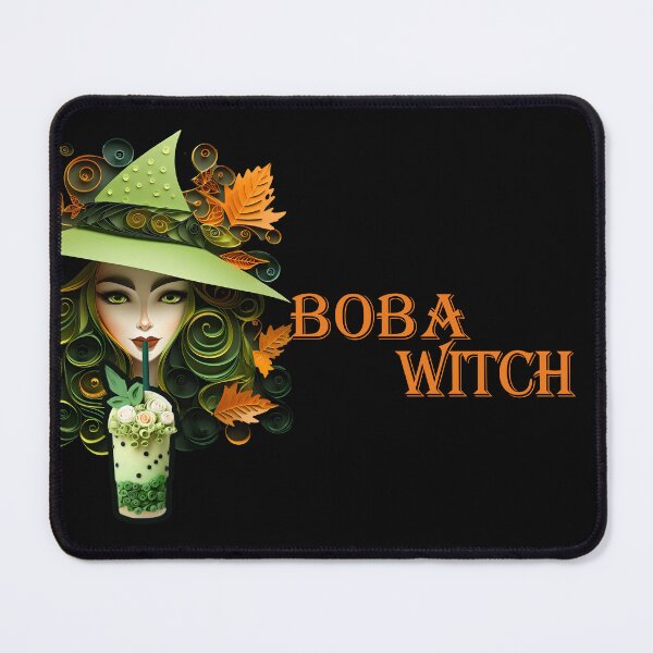 Item preview, Halloween boba tea witch sipping bubble tea designed and sold by PeffysArt.