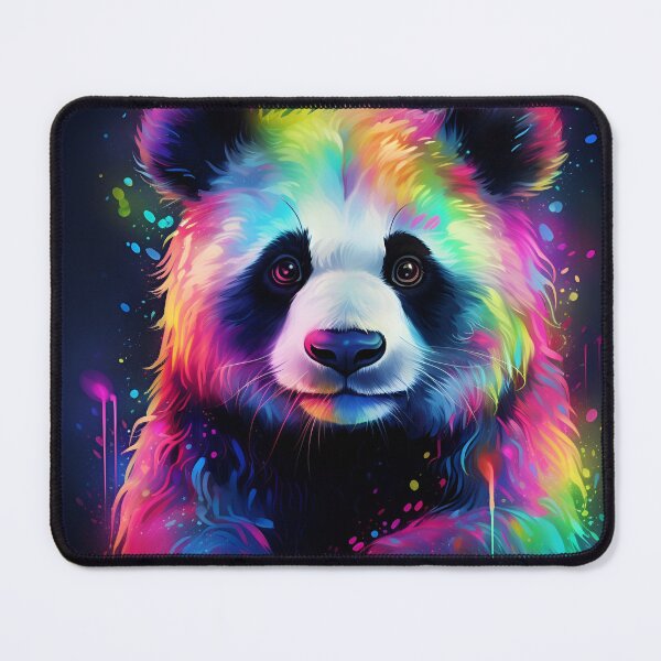Item preview, colorful neon panda bear digital art print designed and sold by dcrc.
