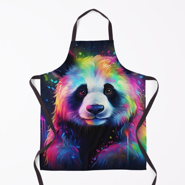 Item preview, colorful neon panda bear digital art print designed and sold by dcrc.