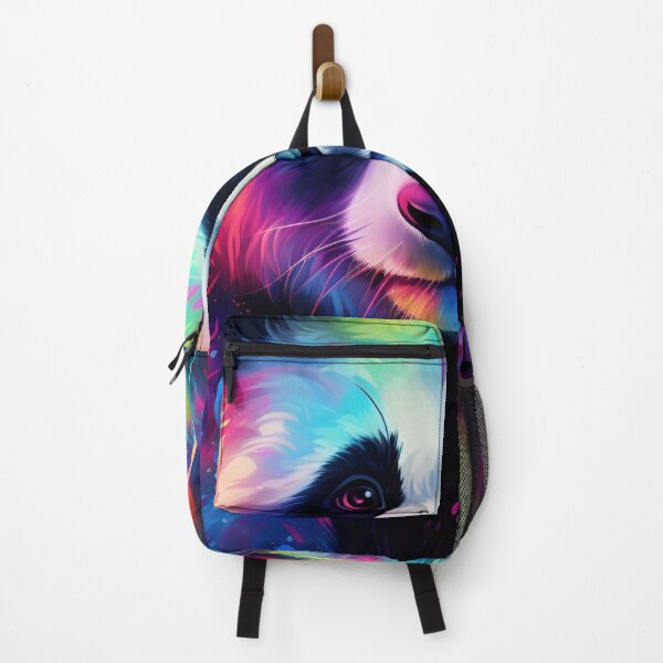 Item preview, colorful neon panda bear digital art print designed and sold by dcrc.