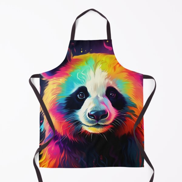 Item preview, colorful neon panda bear digital art print designed and sold by dcrc.