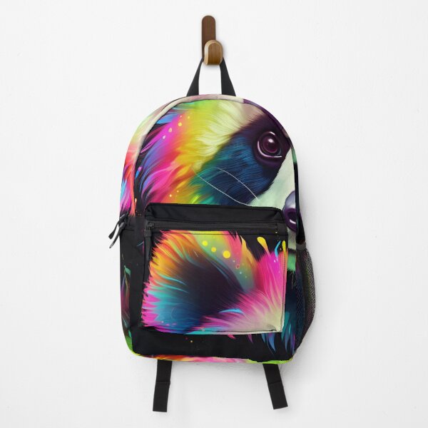 Item preview, colorful neon panda bear digital art print, designed and sold by dcrc.