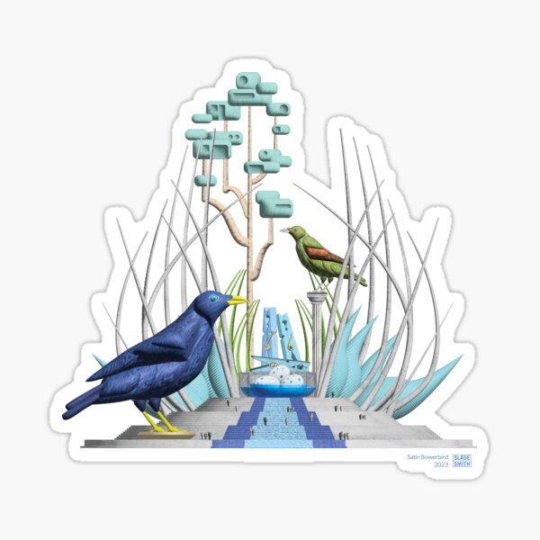 Satin Bower Bird Stickers for Sale