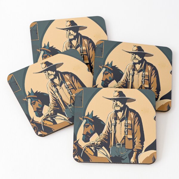 Item preview, Cowboy and horses designed and sold by GGardenStudio.