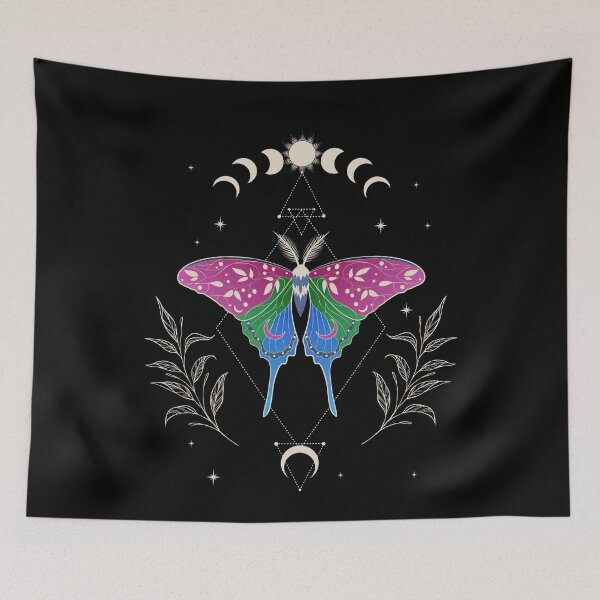 Item preview, Polysexual Luna Moth LGBT Pride Flag designed and sold by Clara Hollins.