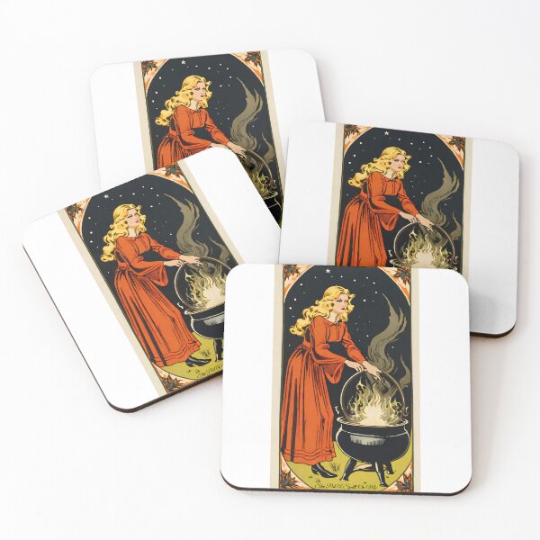 Item preview, Pretty Red Witch With Boiling Cauldron designed and sold by KoliBabb.