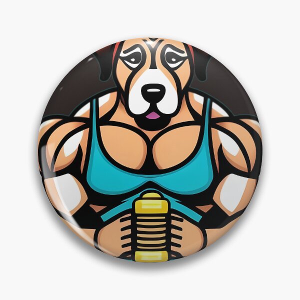 Item preview, muscular dog gym designed and sold by HannabiArts.