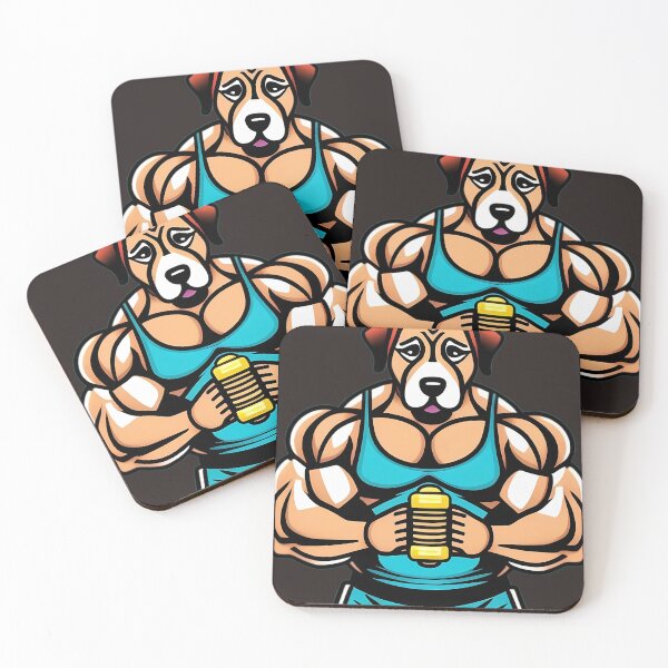 Item preview, muscular dog gym designed and sold by HannabiArts.