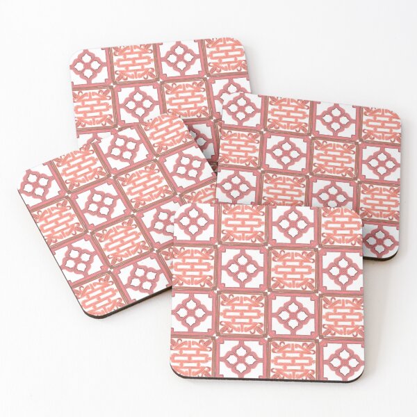 Item preview, Hoi an symbols - pink and white  designed and sold by skunkandpumpkin.