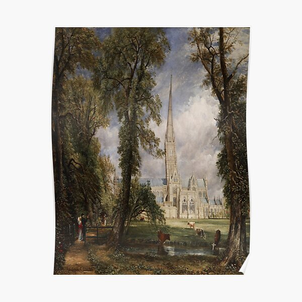 Salisbury Cathedral from the Bishop's Grounds-John Constable Poster