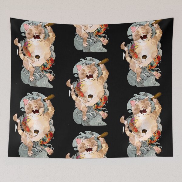 Item preview, Japanese cat (irezumi style) designed and sold by IrezumiZoo.