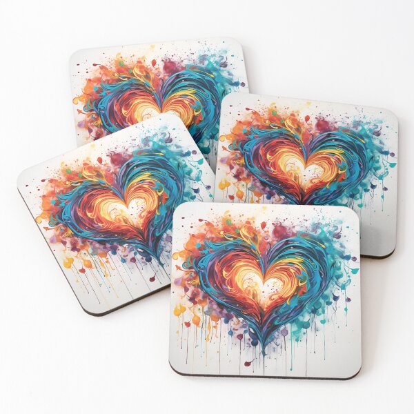 Item preview, Colorful abstract swirling painted heart designed and sold by dcrc.