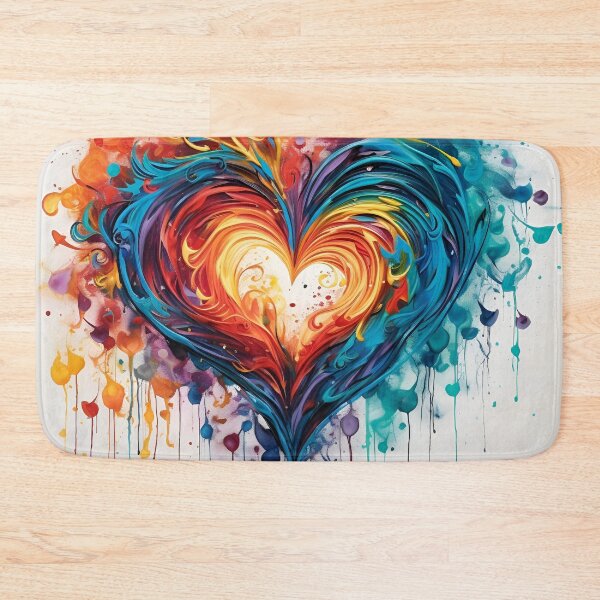Item preview, Colorful abstract swirling painted heart designed and sold by dcrc.