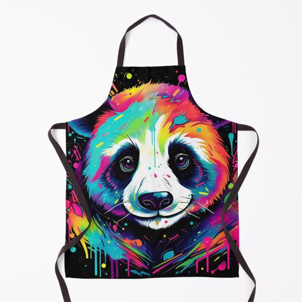 Item preview, Colorful Neon Panda bear digital art print designed and sold by dcrc.