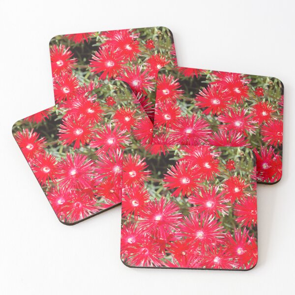 Item preview, Vibrant Bright Red Ice Plant Flowers designed and sold by IPPhotography.