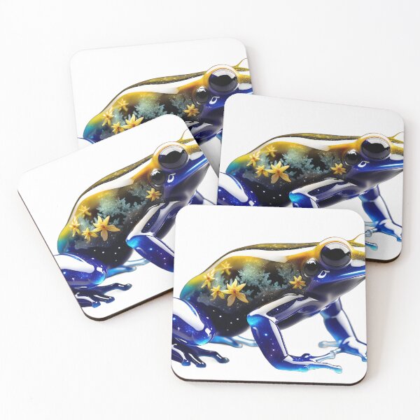 Item preview, Glass space and flowers dart frog designed and sold by KenVulf.