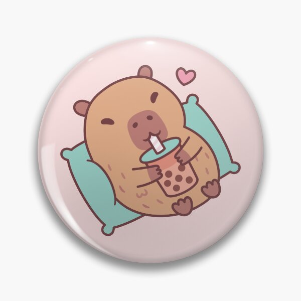 Item preview, Cute Capybara Chilling And Drinking Bubble Tea designed and sold by rustydoodle.