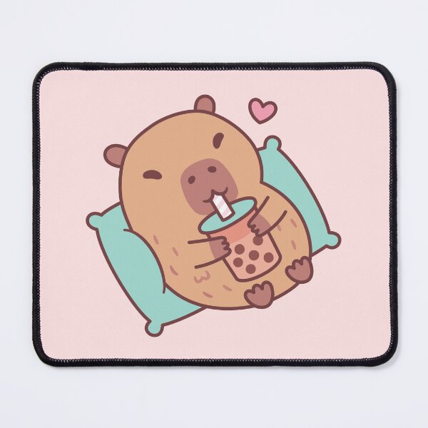 Item preview, Cute Capybara Chilling And Drinking Bubble Tea designed and sold by rustydoodle.