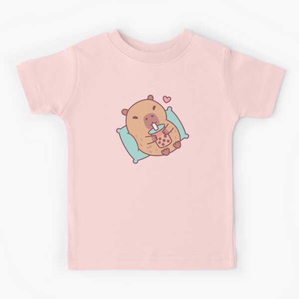 Item preview, Cute Capybara Chilling And Drinking Bubble Tea designed and sold by rustydoodle.