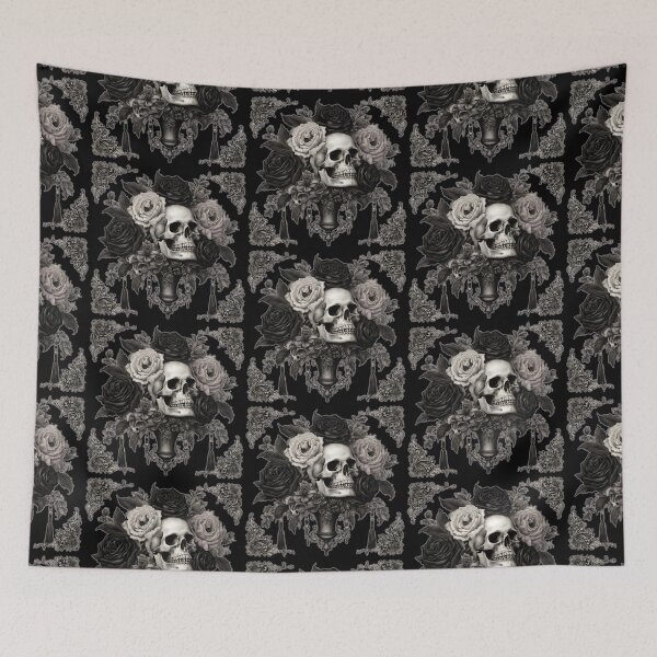Item preview, Goth Bouquet Skulls Black Roses designed and sold by Denvervineart.