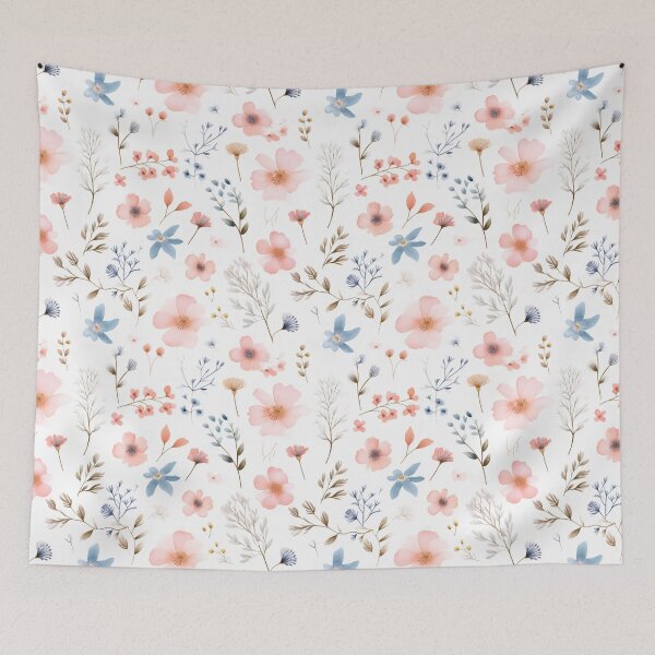 Item preview, Pink and Blue Springflower Watercolor Pattern designed and sold by Haevichi.