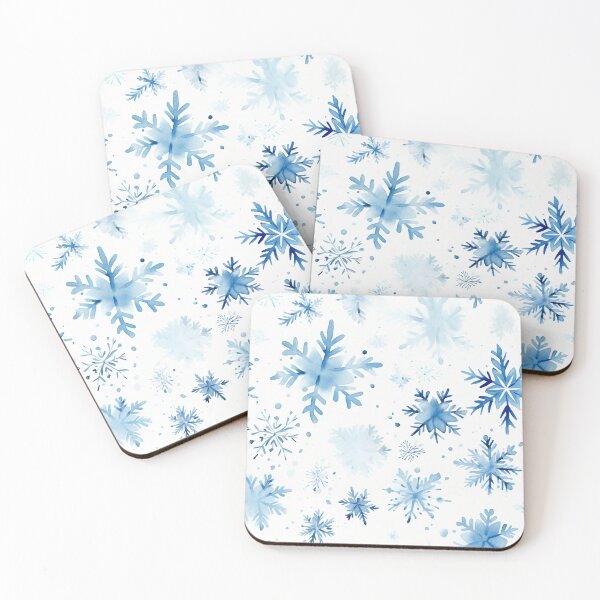 Item preview, Blue Watercolor Snowflake Pattern designed and sold by Haevichi.