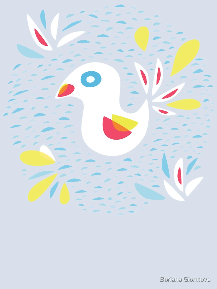 Thumbnail 4 of 4, Boxy T-Shirt, Abstract Bird In Spring designed and sold by Boriana Giormova.