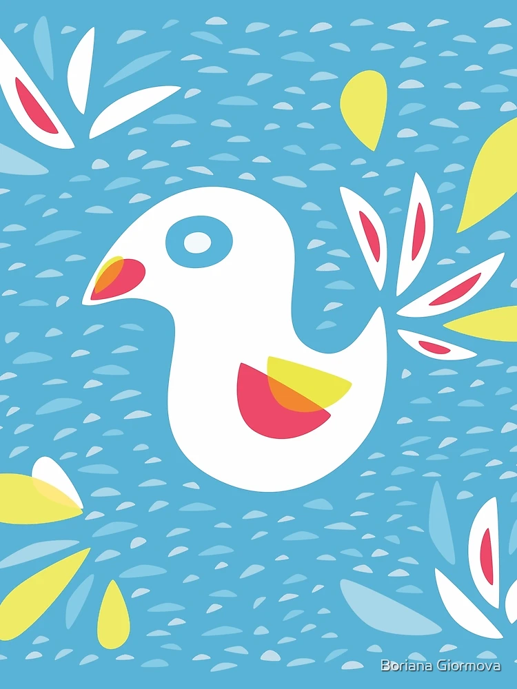 Thumbnail 3 of 3, Scarf, Abstract Bird In Spring designed and sold by Boriana Giormova.