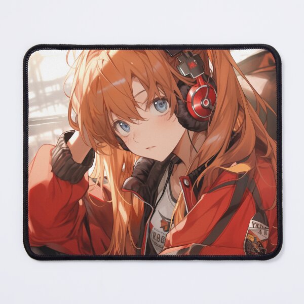 Item preview, Asuka anime Evangelion with headphones designed and sold by Blackd1am00nd98.