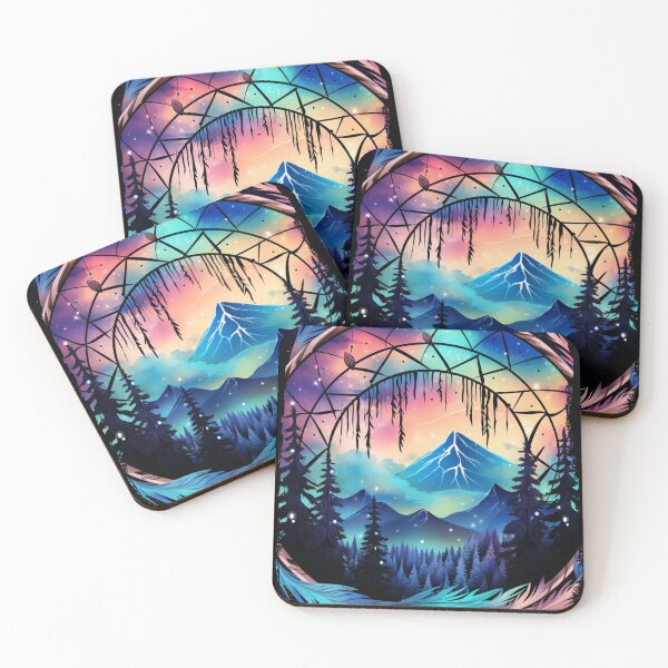 Item preview, Dreamcatcher Northern Light Aurora Borealis Scenery Mountains Rivers Trees designed and sold by NLTees.