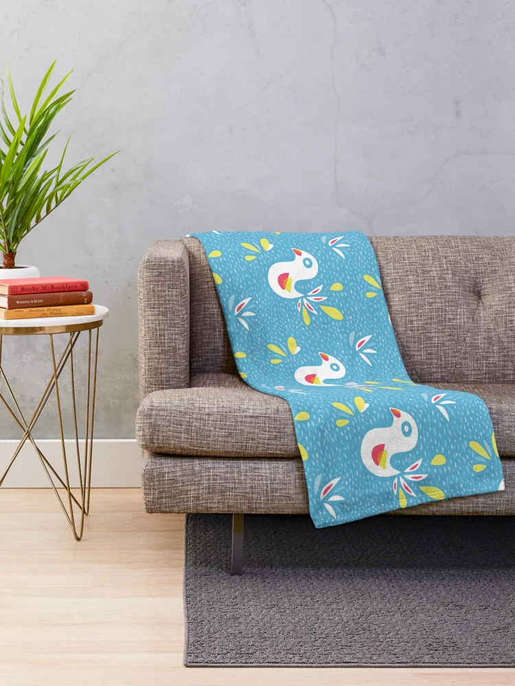 Thumbnail 2 of 6, Throw Blanket, Abstract Bird In Spring designed and sold by Boriana Giormova.