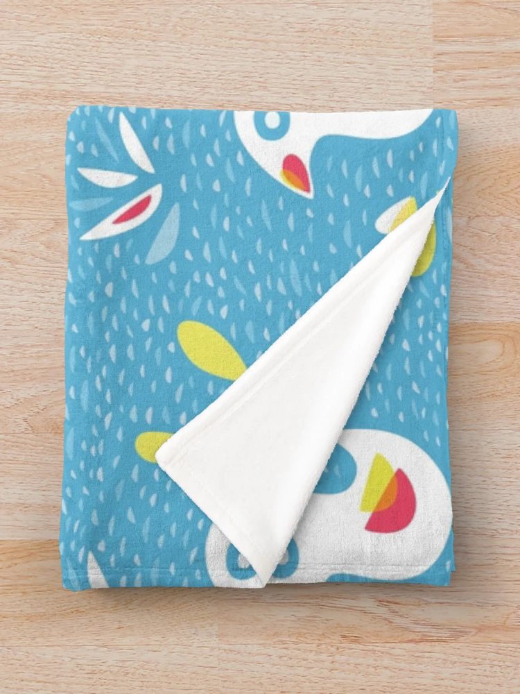Thumbnail 3 of 6, Throw Blanket, Abstract Bird In Spring designed and sold by Boriana Giormova.