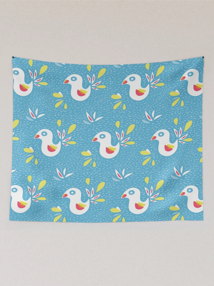 Thumbnail 2 of 3, Tapestry, Abstract Bird In Spring designed and sold by Boriana Giormova.
