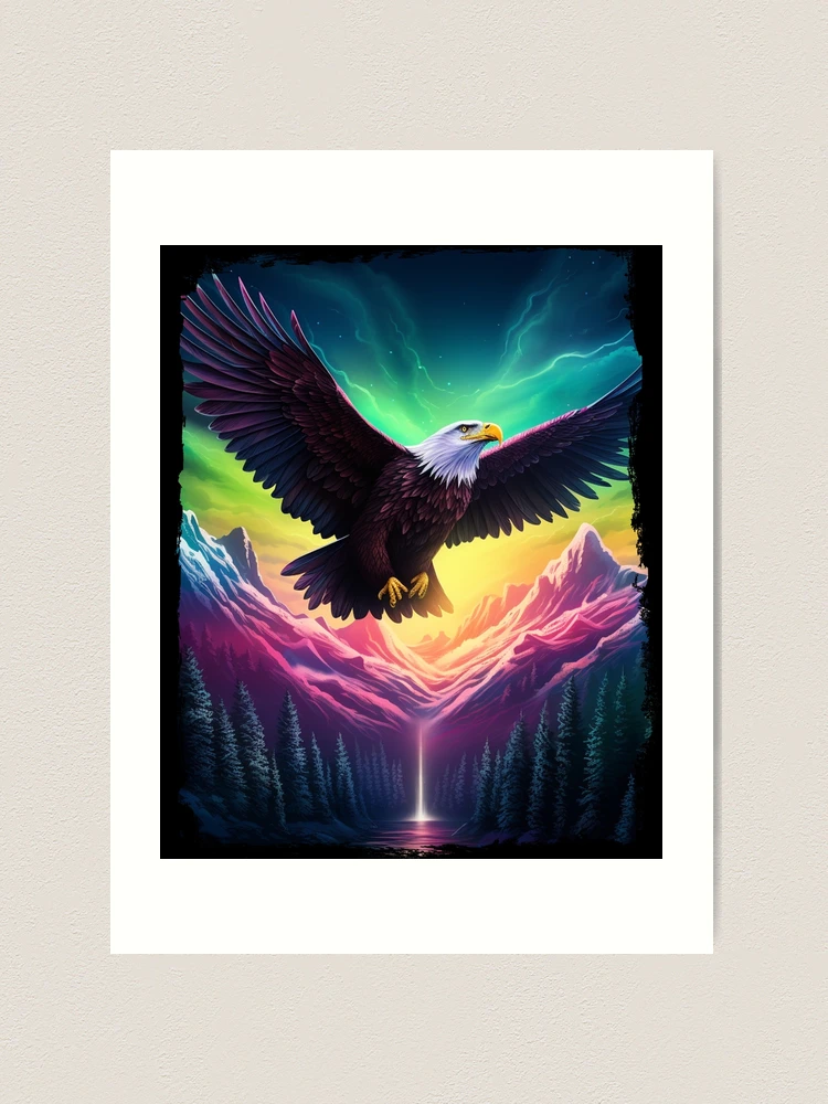 Teal Northern Lights Epoxy store Eagle Art Piece