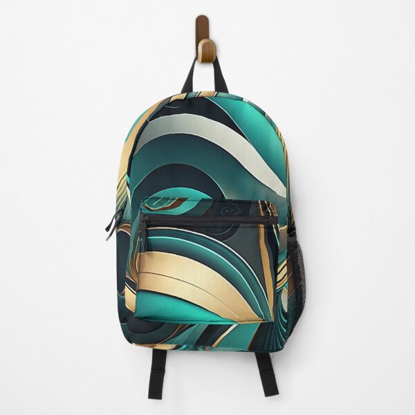 Item preview, Teal Tides: A Radiant Dance of Wavy Lines and Circles designed and sold by PaintbrushPlace.