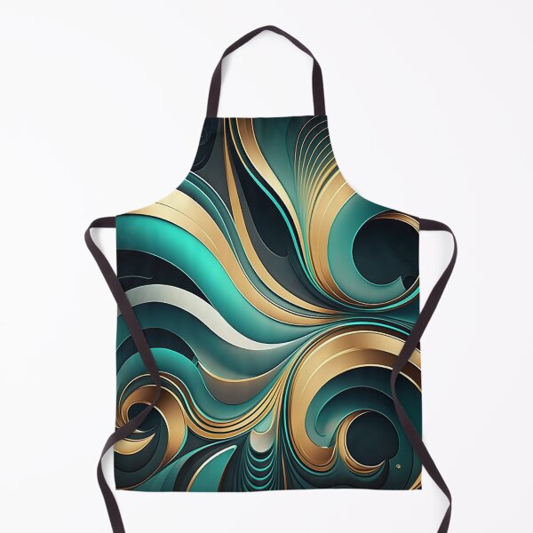 Item preview, Teal Tides: A Radiant Dance of Wavy Lines and Circles designed and sold by PaintbrushPlace.